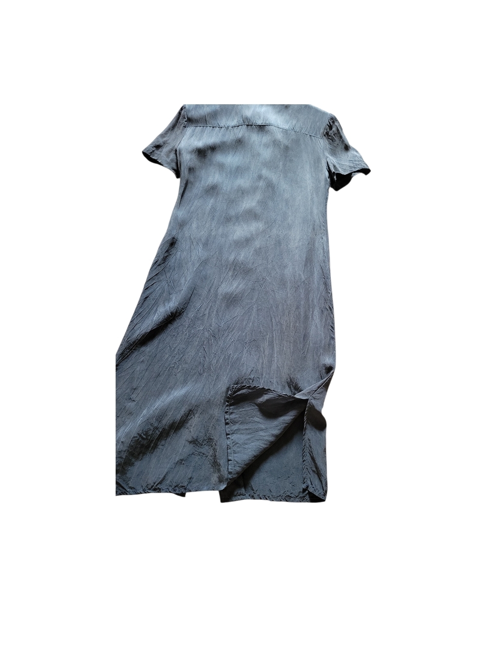 karin stevens Navy Button-Front Short-Sleeve Midi Dress - Picture 10 of 10